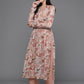 Ahalyaa Women Floral Printed Pleated Gotta Patti Kurta with Trousers - Brown Color | Swadesiicart