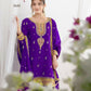 Anaita Purple Chinon Readymade Suit with Embroidery Coding & Sequence Work