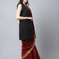 Even Apparels Black Polywool Open Front Women's Long Coat | Swadesiicart