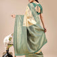 Astita Aura Silk Cream Green Banarasi Silk Saree | Swadesiicart