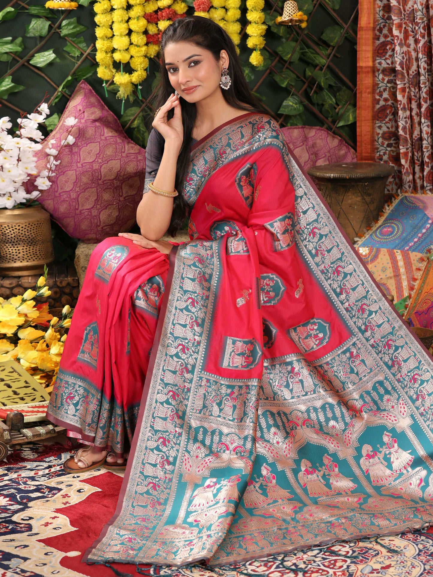 Shree Shyam Fashion Silk Pink Saree