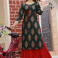 Alvano Printed Kurta With Sharara Set for Women's and Girls Rayon (Green)