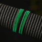 Afast Designer Fancy Party Velvet Bangle/ Kada Set, Green, Metal, Pack Of 48 - Swadesiicart