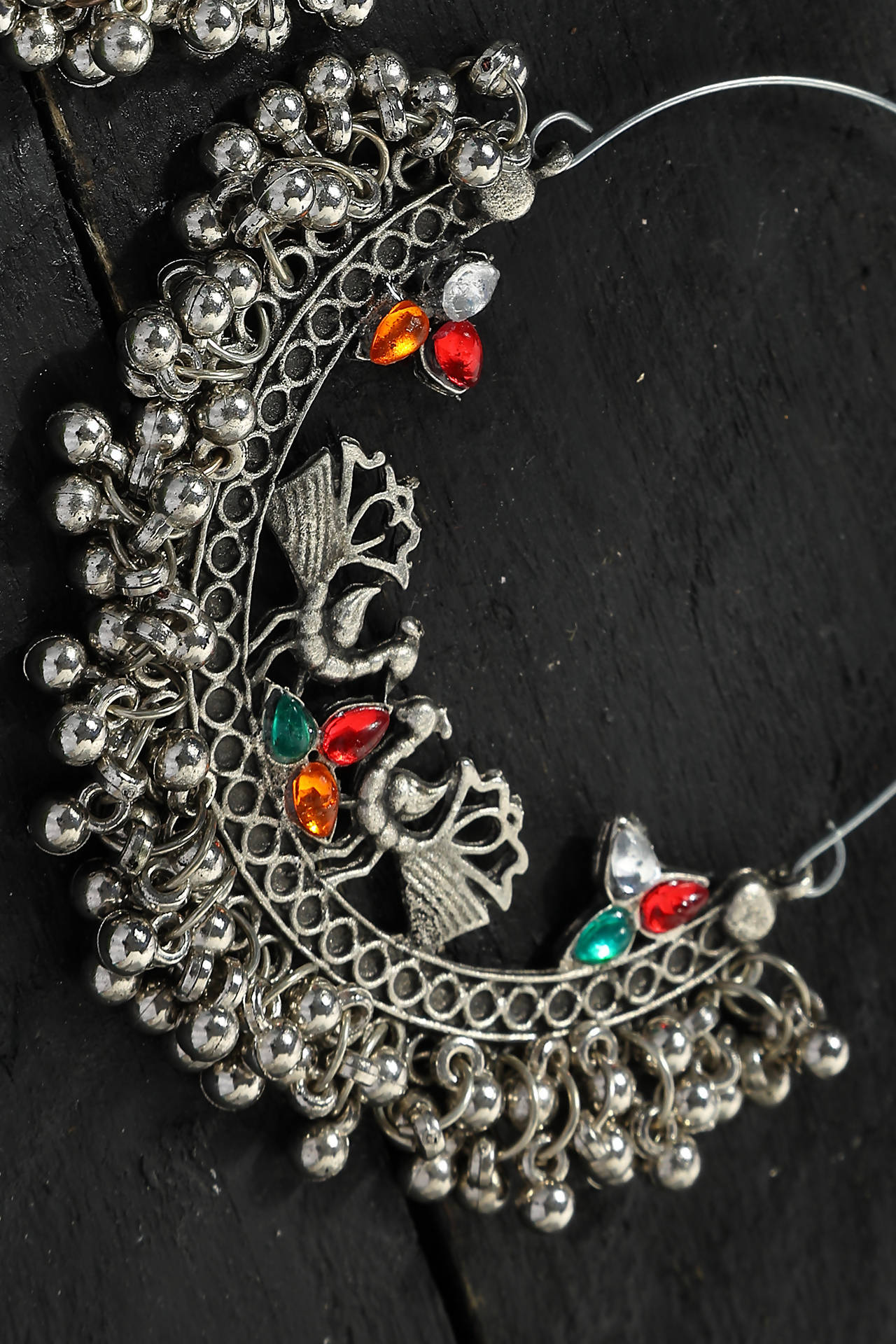 Mominos Fashion Johar Kamal Beautiful Peacock Design Chandbali Earrings - Swadesiicart