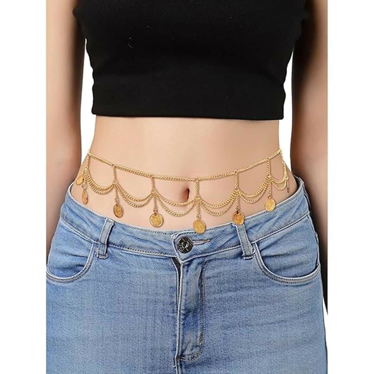 Joban Fashion Golden Alloy Waist Chain For Women | Swadesiicart