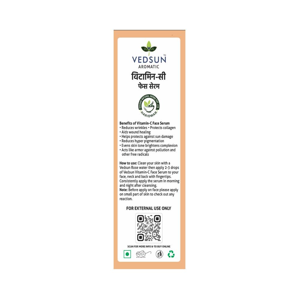 Vedsun Naturals Vitamin C Face Serum Anti Ageing Daily Glow for Men & Women - Swadesiicart