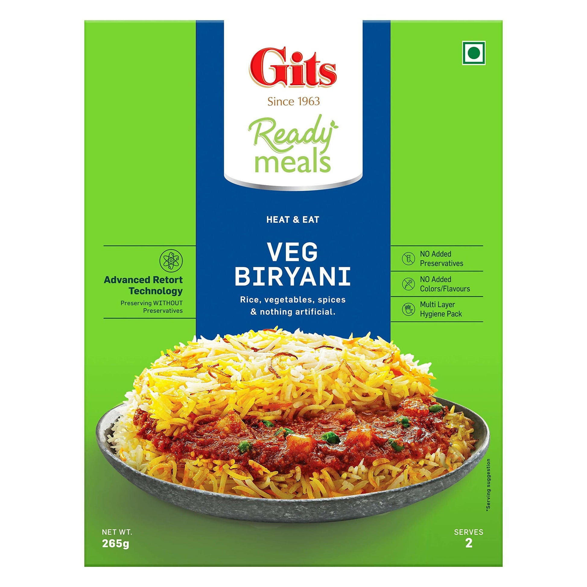 Gits Ready to Eat Veg Biryani Pure Veg - Swadesiicart