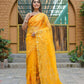 Vamsee Kiki Yellow Organza Saree - Swadesiicart