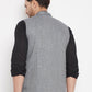 Even Apparels Grey Merino Men Woven Nehru Jacket PW689 | Swadesiicart