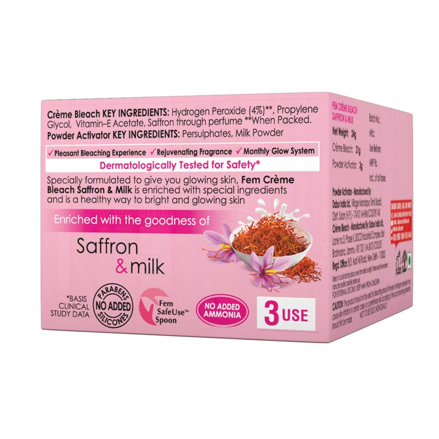 Fem Fairness (Saffron & Milk) Creme Bleach - Swadesiicart