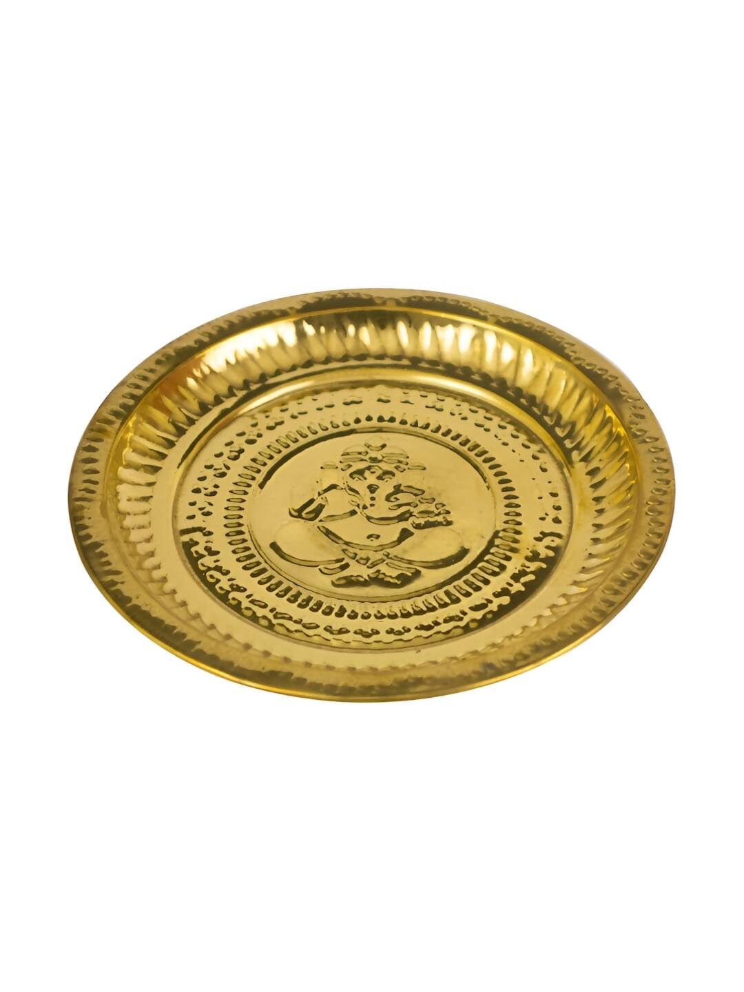 Spillbox Gold-Toned Brass Ganesh Thali Pooja Essential | Swadesiicart