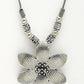 NVR Women's Silver-Toned Floral Shape Pendant with Chain | Swadesiicart
