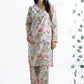 Breathables Women’S Loungewear Long Kurta Co-Ord Set Cotton Cream Floral Print