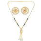 AanyaCentric Gold-Polished Short Mangalsutra Set with Earrings