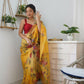 Vamsee Dillagi Yellow Organza Saree - Swadesiicart
