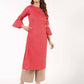 Aniyah Cotton Criss Cross Bell Sleeves Peach Straight Kurta (AN-142K) - Swadesiicart