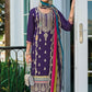 Anaita Purple Premium Embroidered Chinon Stitched Salwar Suit