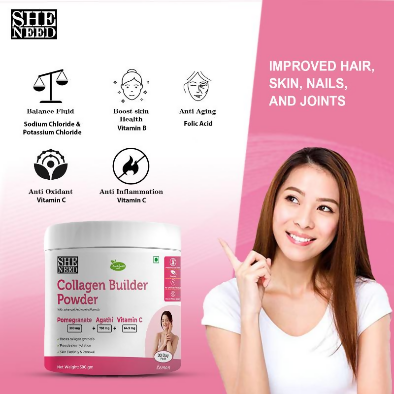 SheNeed Plant Based Collagen Builder Powder | Swadesiicart