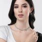NVR Women Silver Plated & Blue Cz Stone Handcrafted Jewellery Set - Swadesiicart