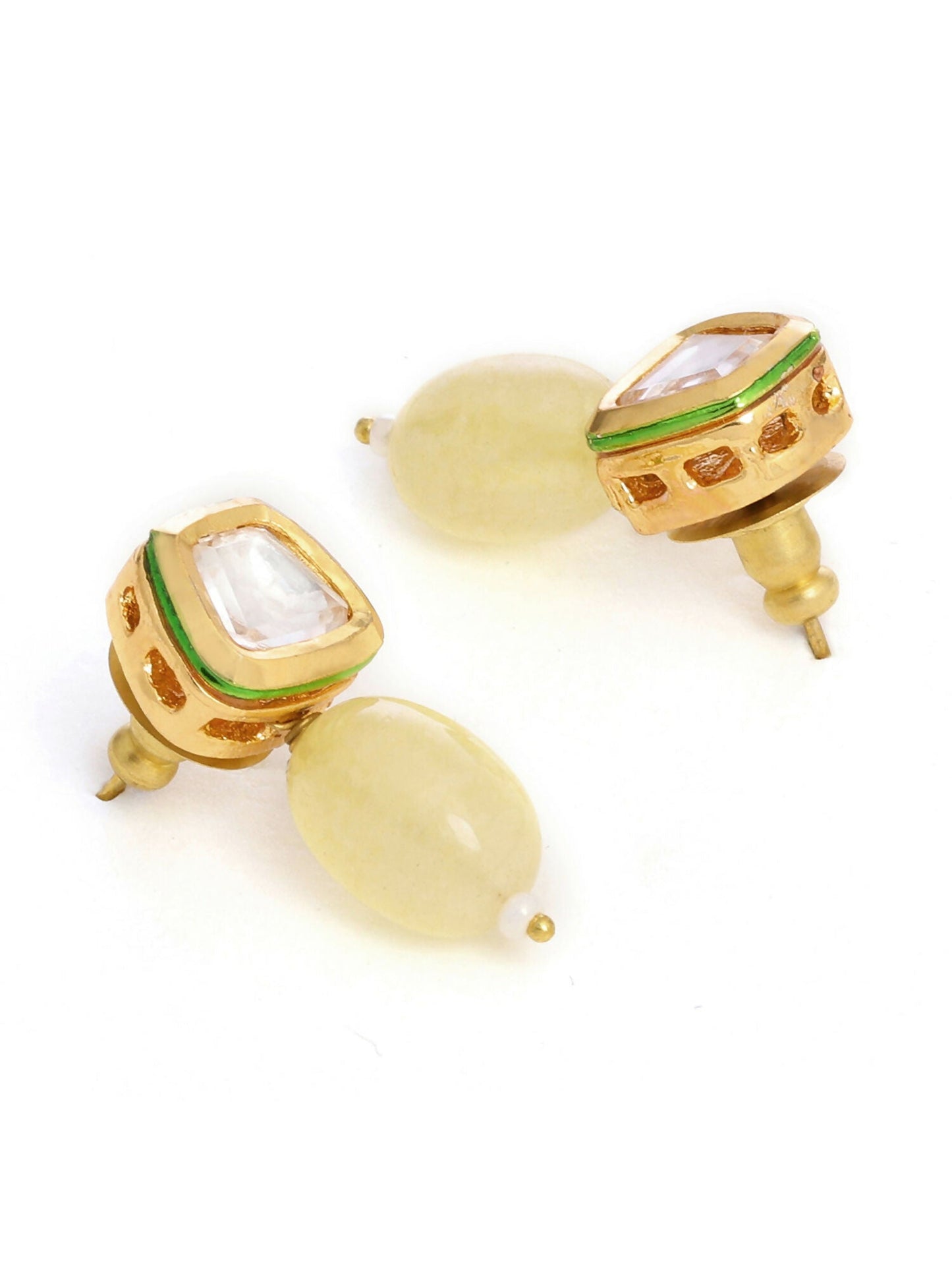 Ruby Raang Yellow Kundan Studs | Swadesiicart