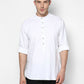 Even Apparels Band Collar White Color Pure Cotton Men's Kurta | Swadesiicart