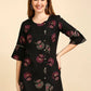 Anubhutee Black & Golden Printed Straight Kurti | Swadesiicart
