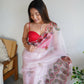 Vamsee Shivika Baby Pink Organza Saree - Swadesiicart
