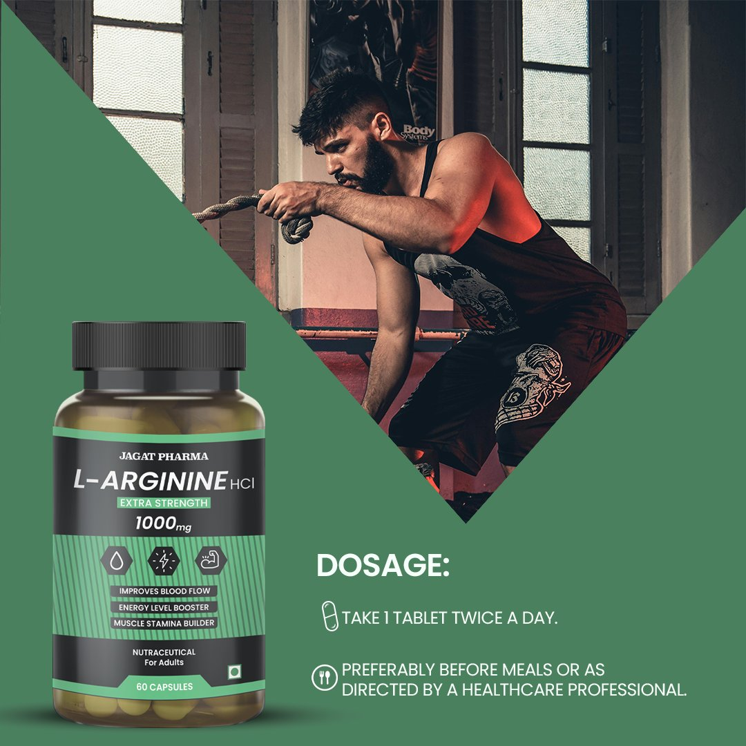 Jagat Pharma L-Arginine + Ashwagandha: Power & Balance Combo | Swadesiicart