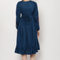 PAVONINE Navy Blue Color Flower Embroidery Dress For Women | Swadesiicart