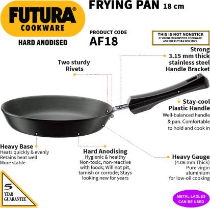 Hawkins Futura Hard Anodised Frying Pan 18 cm Diameter (AF18) - Swadesiicart