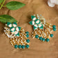 Mominos Fashion Johar Kamal Gold-Polished Kundan Green Meenakari Earrings - Swadesiicart
