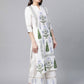 Ahalyaa Women Off White Colour Pure Cotton Printed Kurta Palazzo Set With Dupatta | Swadesiicart