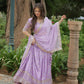 Lorenvalley Lavender Pure Viscose Jacquard with Golden Embroidered Sequins work Lehenga Choli | Swadesiicart