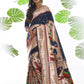 Vishnu Weaves Women's Blue Paithani Silk Zari Woven Saree with Unstitched Blouse - Swadesiicart