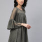 Ahalyaa Women Grey Chiffon Silver Glitter Printed Tunic | Swadesiicart