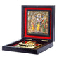 AncientlRam Darbar Pocket Temple Box With Charan Paduka Square Shaped, Gold-Polished - Swadesiicart