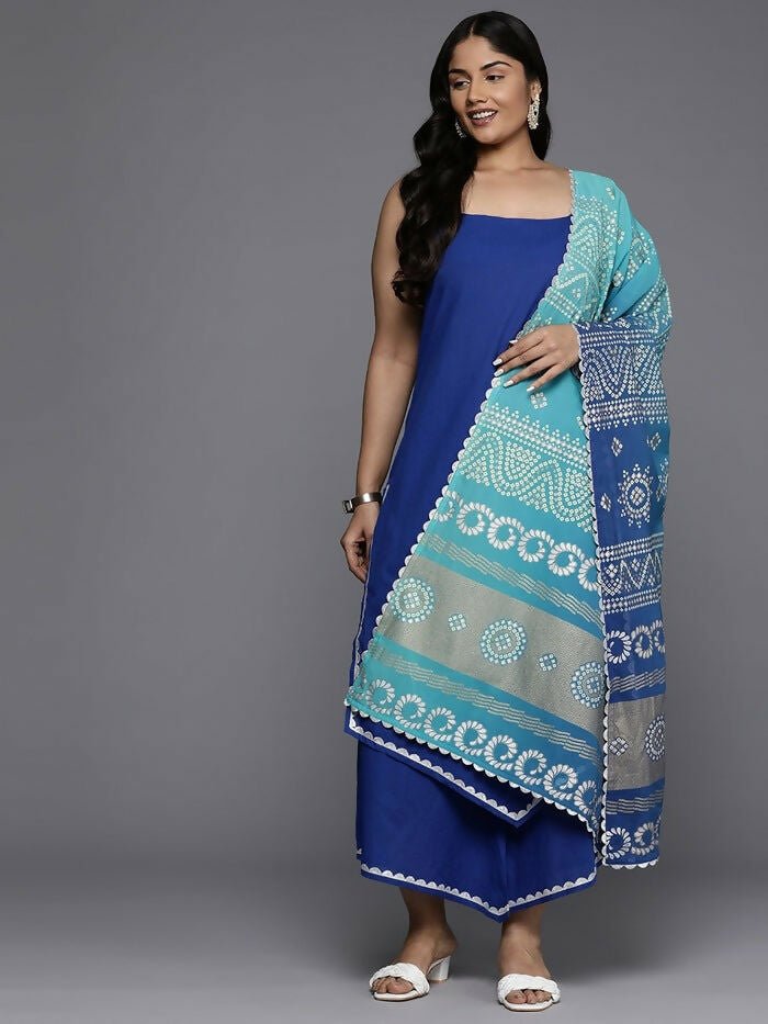 Ahalyaa Women's Traditional wear Kurta Set - Blue | Swadesiicart