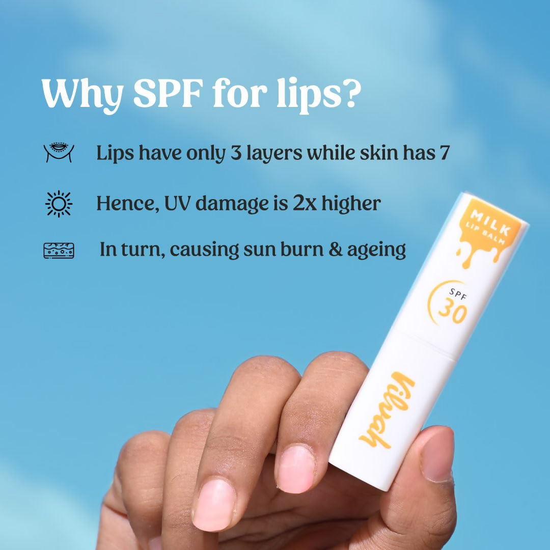 Vilvah Store Milk Lip Balm SPF 30 For All Skin Types - Swadesiicart