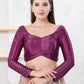 Joban Fashion Magenta Gajji Silk Elbow Sleeveless Back Open Blouse - Swadesiicart