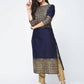 Aniyah Cotton Block Printed Navy Blue Latest Straight Kurta (AN-133K)