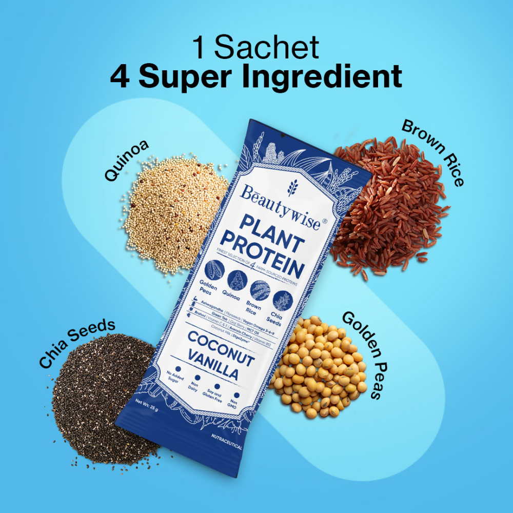 Beautywise Plant Protein Powder - Coconut Vanilla | Swadesiicart