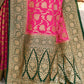 Joban Fashion Pink Crepe Chiffon Pure Handloom Banarasi Silk Saree | Swadesiicart