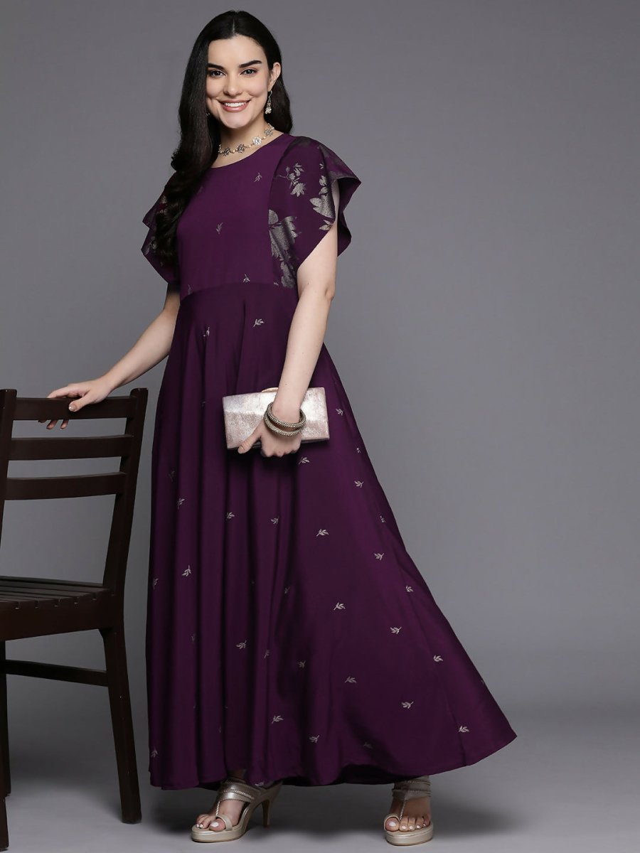 Ahalyaa Women's Traditional wear Kurta Set - Burgundy | Swadesiicart