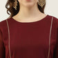 FIORRA Women's Maroon Poly Crepe Straight Kurta Pant With Dupatta - Swadesiicart