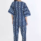Breathables Women’S Loungewear Kaftan Cotton Blue Abstract Print Co-Ord Set