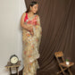 Vamsee Yashodha White Organza Saree - Swadesiicart