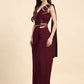 Maroon Polyester Solid Ready to Wear Saree with stitched Blouse - Nita | Swadesiicart
