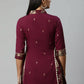 Ahalyaa Women Wine Crepe Printed Tunic | Swadesiicart