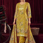 Jyoti Fashion Women's Mustard Organza Jacquard Woven Kurta with Trouser & Dupatta | Swadesiicart