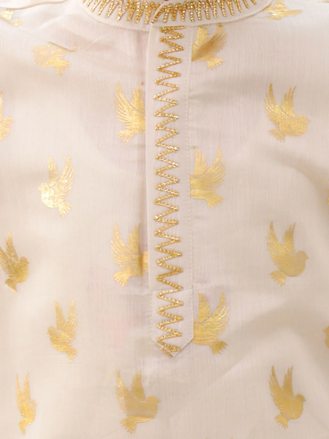 Lil Drama Mishti Off White Kurta and Pyjama For Boys | Swadesiicart